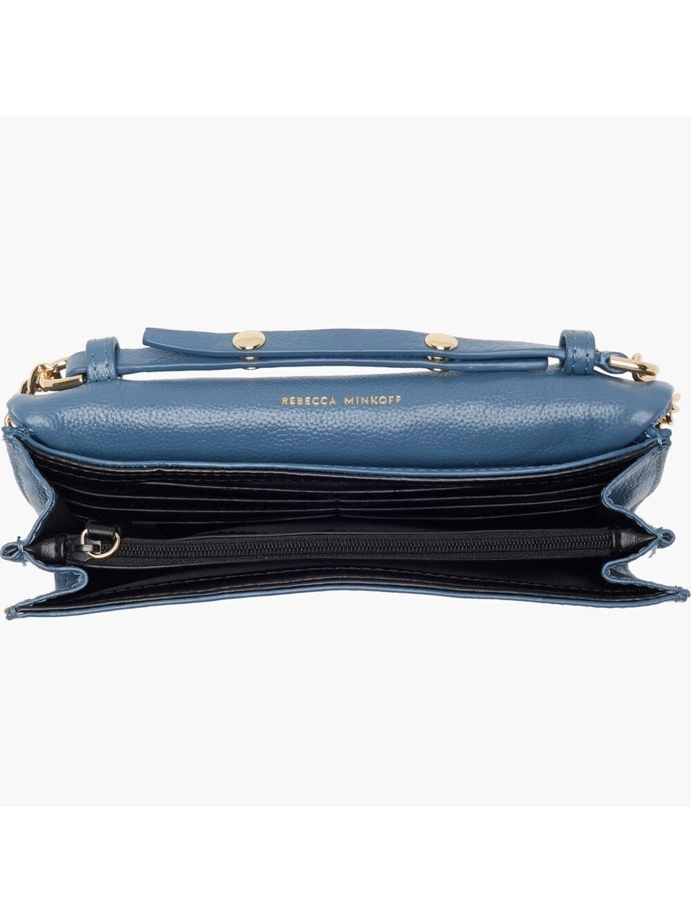 Rebecca Minkoff Edie Wallet on Chain Crossbody Blue Slate NWT - Picture 8 of 13